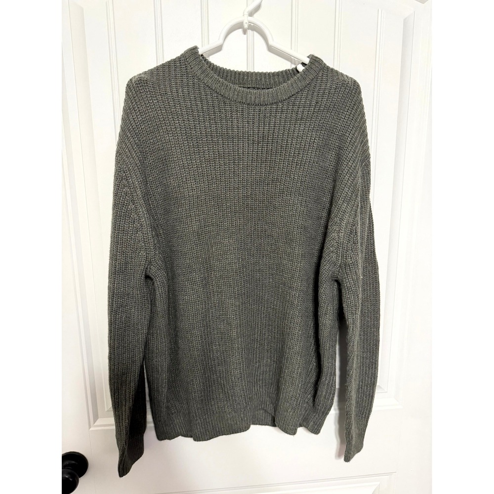 ASOS DESIGN Sweater Mens Small‎ Olive Green Ribbed Knit Fisherman Pullover